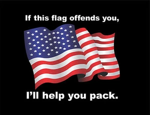 "If this flag offends you, I'll help you pack" premium vinyl decal (8"Wx7.2"H) - Picture 1 of 1