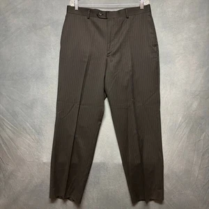 100% Wool Pronto Uomo Platinum Dress Pants Mens 36 Pin Stripe Preppy Office Work - Picture 1 of 16