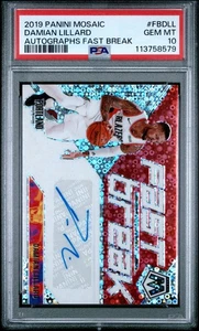 2019-20 Mosaic Fast Break Damian Lillard Auto PSA 10 Gem Mint Pop 4 - Picture 1 of 2