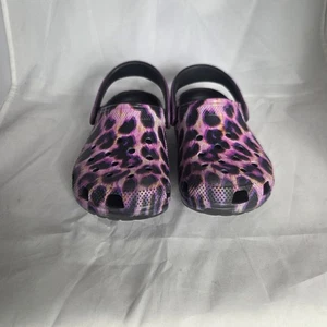 Crocs Classic Slipper Clogs schwarz pink Leopardenmuster Mädchen Größe 1 - Bild 1 von 9