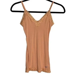 Camiseta sin mangas Hollister Y2K Cami naranja ribete de encaje elástico logotipo femenino para mujer XS - Imagen 1 de 10
