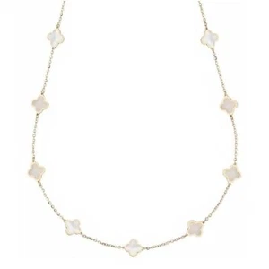 Collana Quadrifogli con Madreperla in Oro Giallo 18 Carati - Imagen 1 de 3