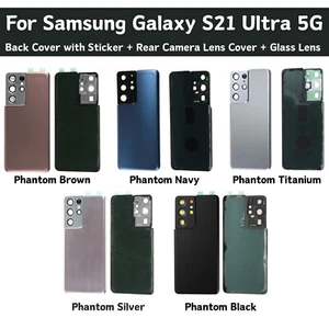Für Samsung Galaxy S21 Ultra 5G Rückseite Abdeckung mit Aufkleber Rückfahrkamera Objektiv Cover - Bild 1 von 11