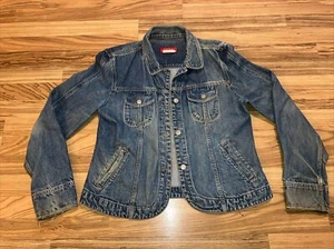 VINTAGE Zena Jeans Denim Jacket - Size XL Blue Button Up Early 90s - Picture 1 of 7