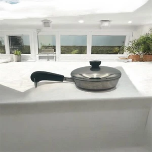 Sartén y tapa vintage Revere Ware de 7" revestida de cobre inoxidable Clinton 81 - Imagen 1 de 9