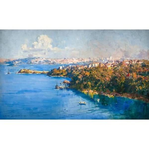 Arthur Streeton, The Harbour from Mosman, 1926, Pearl Photo Paper, 16" x 26" - Picture 1 of 10