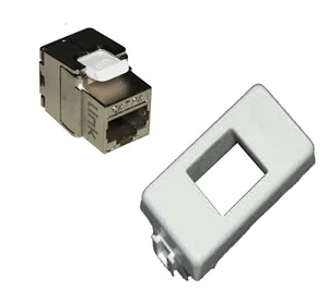 PRESA RETE DATI (PORTAFRUTTO+FRUTTO TOOLLESS) UTP CAT 6A BTICINO MATIX  BIANCO - Imagen 1 de 11