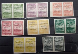 CANARIAS. EDIFIL 32s/39s *. SERIE COMPLETA EN PAREJE SIN DENTAR. - Bild 1 von 2