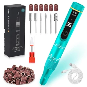 Nail Drill Cordless 35000RPM Rechargeable Professional Electric Nail Drill Kit W - Picture 1 of 12