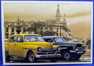 2004 HAVANA CUBA Old Colorful Yellow Blue Cars POSTCARD - Picture 1 of 2