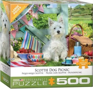 Eurographics puzzle;  Scottie (Westie) Dog Picnic; 500 pieces - Picture 1 of 2