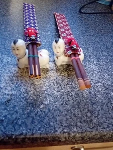 Pair of Chinese Porcelain Chopstick Rests ~ Pillow Baby Style - Picture 1 of 6
