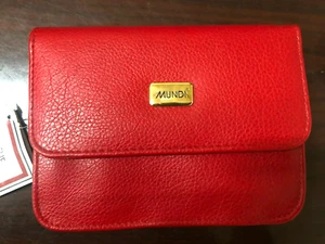 Mundi Vintage Red Leather Small Purse Shoulder Strap Handbag - NEW with tags - Picture 1 of 11
