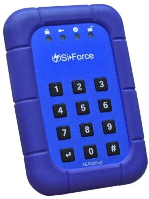 SiForce Lockbox Rugged Encrypted Keypad USB Drive 3.0 (2TB HDD), USB Hard Drive - Image 1 of 2