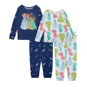 Disney Princess Toddler Girl's Long-Sleeved 4-Piece Character Pajama Set - Picture 1 of 8