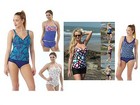 LADIES CUPPED TANKINI TOP + SHORTS BIKINI B / C OR D / DD CUPS  ASSORTED PRINTS