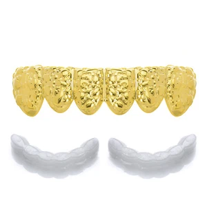 Nugget Grillz Hip Hop Chapado en oro Bottom Cap Teeth S616 G Molding 1 barra extra - Imagen 1 de 3