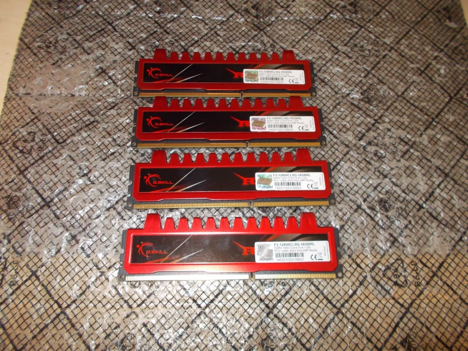 16GB (4GBx4) G.Skill Ripjaws PC3-12800 Non-ECC DDR3 Ram F3-12800CL9Q-16GBRL - Image 1 of 1