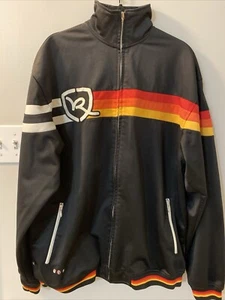 Vintage Y2K Rocawear Zip Up Jacket Sweater M Or Lg. Black & Rainbow. - Picture 1 of 11