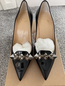 Christian Louboutin Leather Heels Loafers Shoes Size 35.5 - Picture 1 of 5