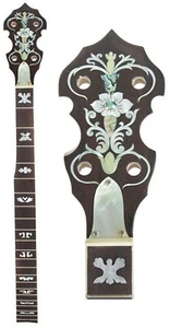 5 String 22 fret Banjo Neck Maple MOP & Abalone Inlaid NBN578-581 NBN592 - Picture 1 of 29