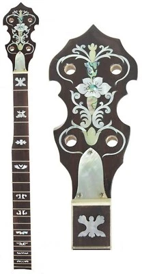 5 String 22 fret Banjo Neck Maple MOP & Abalone Inlaid NBN578-581 NBN592 - Image 1 of 3