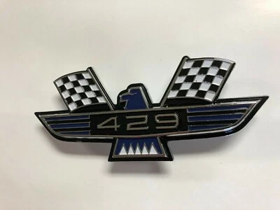 1962 1963 1964 FORD GALAXIE FAIRLANE EAGLE FRONT FENDER EMBLEM BADGE "429" BLUE - Image 1 of 4
