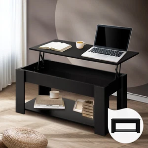 Oikiture Coffee Table Lift Up Top Modern Tables Hidden Book Storage Black - Picture 1 of 10