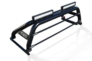 Roll Bar + LEDs + Tonneau Cover To Fit Isuzu D-Max Rodeo 2007 - 2012 4x4 - BLACK - Picture 1 of 9