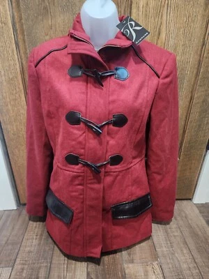 Abrigo Chaqueta Blazer Mujer Rampage Talla Mediana Borgoña Botón Palanca Nuevo con Etiquetas Foto 1 de 4