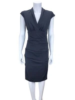 Artelier Nicole Miller Women's Ruched Knit Dress Charcoal Size L (runs small) - Image 1 of 4