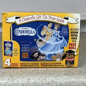 Walt Disney Cinderella 1995 Kodak Film Tin Box In Original Box NO FILM - Picture 1 of 6