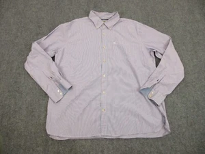 Converse Shirt Mens Adult 2XL XXL Blue Red Stripes Button Up Long Sleeve Casual - Picture 1 of 11