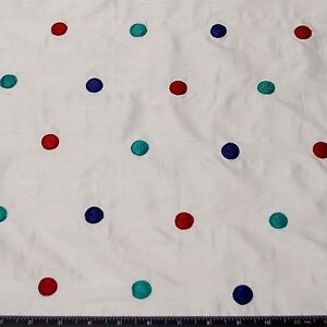 White Shantung Dupioni Polka Dot 100% Silk Fabric 54" Wide, By The Yard (EB-939)