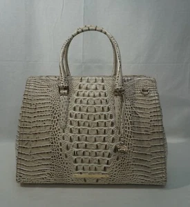 NWT Brahmin Finley Carryall Large Satchel/Shoulder Bag in Oyster Grey Melbourne - Picture 1 of 13