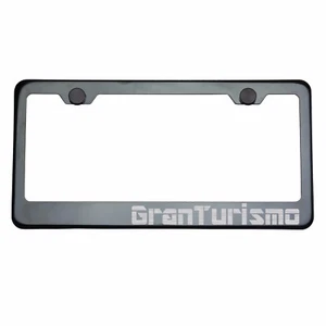 Titanium Gun Metal License Plate Frame GranTurismo Laser Etched Metal Screw Cap - Picture 1 of 8