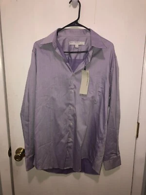 NWT Perry Ellis Portfolio Button Front Dress Mens SZ 15.5 34/35 Purple Dusk NEW - Image 1 of 4