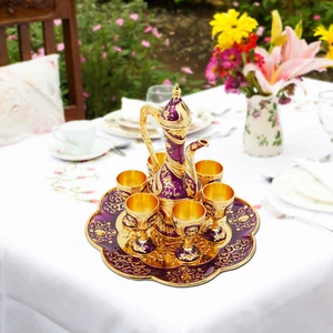 Juego de cafetera y tazas con bandeja de té vintage juego de servicio de té incluye tetera - Imagen 1 de 17