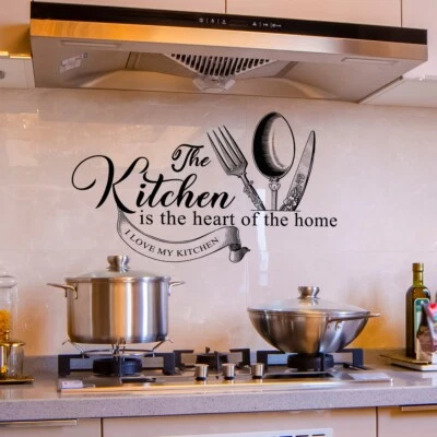 Kitchen is the Heart of Home Wall Sticker Removable Detachable House Décor Foto 1 de 4