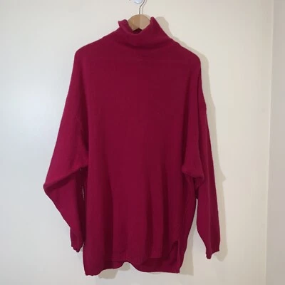 Esprit Sweater Womens Large Pink Italian Made Lambs Wool Side Ribbed - Image 1 of 4