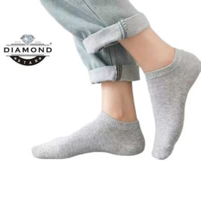 12 pares de calcetines de corte bajo negro blanco algodón talla para hombre y mujer; 9-11,10-13 Foto 1 de 4