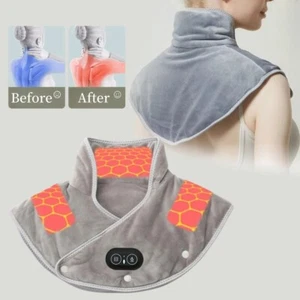 Electric Heating Neck Shoulder Pad USB Massager Pain Relief Warm Back Wrap - Picture 1 of 10