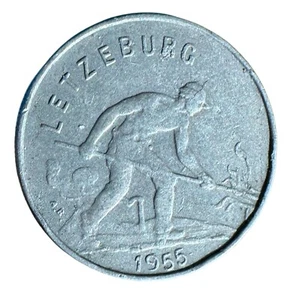 Luxembourg 1 Franc 1955 VF Coin Charlotte - Picture 1 of 2