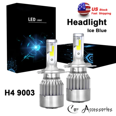 H4 9003 Blue LED Headlight Hi/Lo Beam For 2006 - 2011 Toyota Yaris 4 Door Sedan - Image 1 of 4