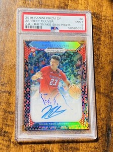 ‘19 Panini Jarrett Culver Snake Skin🔥RC Auto /10 PSA 9 Mint Pop 1📈None⬆️Rookie