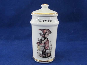 MI Hummel Spice Jar NUTMEG 24K Gold Trim Empty Resusable 1987 Vintage - Picture 1 of 10