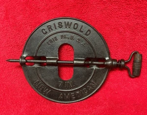 Vintage Griswold 7” Reversible Spindle Flue Pipe Damper Erie, Pa Wood Handle - Picture 1 of 8