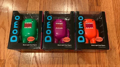 NEW DOMO PURPLE ORANGE GREEN 4" BLACK LIGHT Vinyl SUGAR Figure Dark Horse - Image 1 of 4