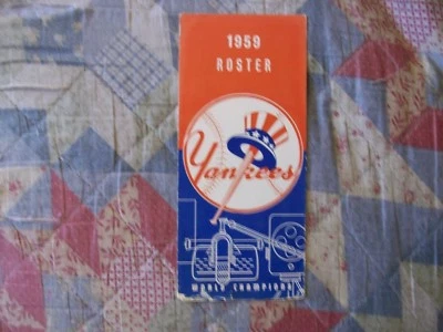 1959 Programa de la Lista de los Yankees de Nueva York Serie Mundial 1958 Mickey Mantle Béisbol  Foto 1 de 4