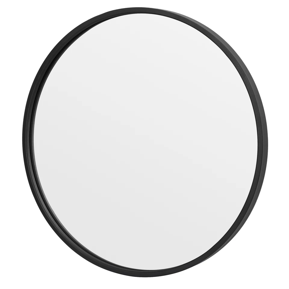 Black Round Mirror Circle Wall Mirror with Metal Frame Vanity Entryway 18Inch  - Image 1 of 4
